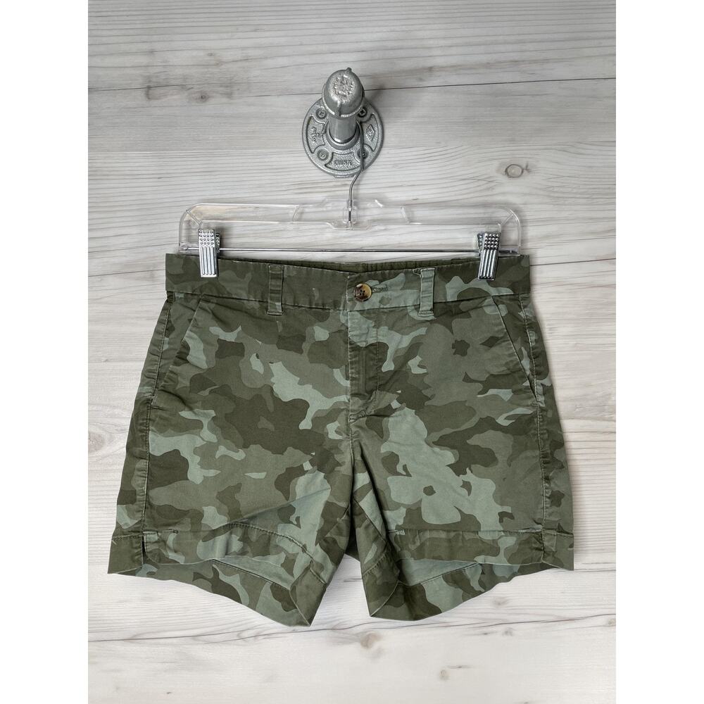 Old Navy Shorts Womens 4 Green Camo Everyday Short Mid Rise Cotton Stretch‎